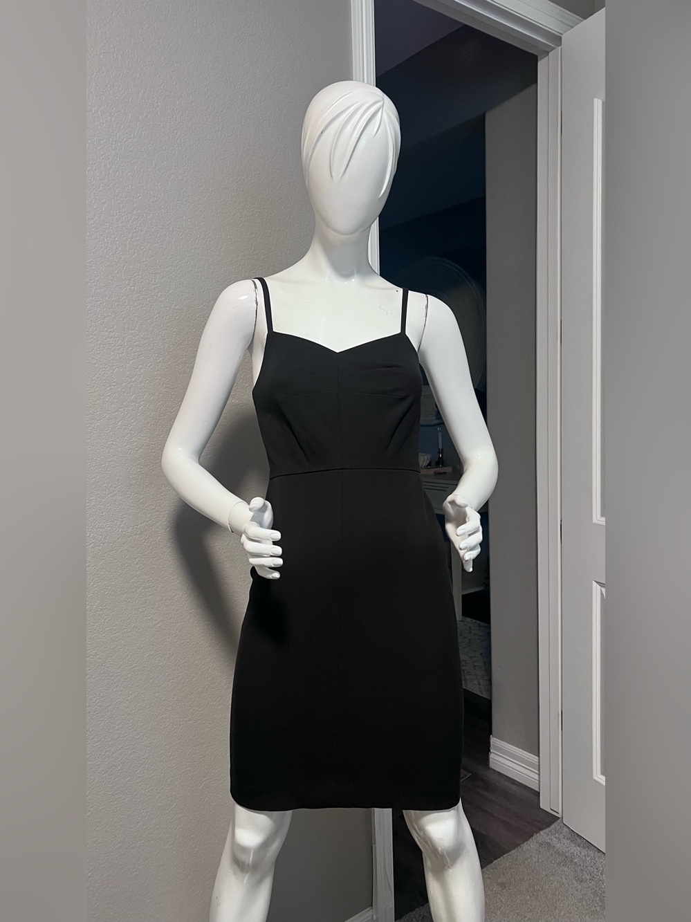 BANANA REPUBLIC Black Bi-Stretch Sloan Strappy Cami Sheath Dress 0 P